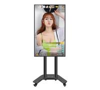 Carrello TV Mobile Su Rotelle - Supporto Da Pavimento - Supporto TV Portatile Da Pavimento, Supporto Per Schermo Rotante Orizzontale E Verticale, Per Schermo Piatto LED Da 32-60 Pollici(Black)