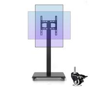 Carrello TV Mobile Su Ruote - Supporto TV Portatile Da Pavimento Per Schermi Piatti LED Da 32 A 65 Pollici, Schermo Fisso Orizzontale E Verticale