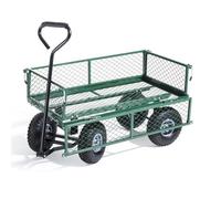 Carrello UTILITY metallo sponde ribaltabili giardino 4 ruote pneumatiche OFFERTA