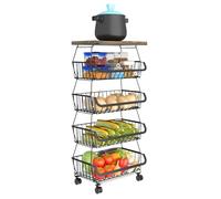 Carrello vegetale - Carrello di utilità rotolante per la conservazione della frutta | Organizzatore di frutta da cucina a risparmio spaziale, portapacchi per, dispensa, garage