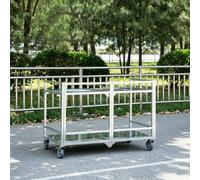 Carrello Vendita Mobile con Ruote e Tenda | Per cibo da strada, hot dog, gelati, mercati notturni ed eventi all’aperto(150*70cm/47.2*27.6in)