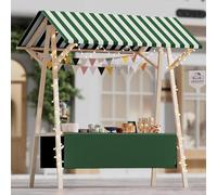 Carrello Venditore Bancarella Pieghevole Per Venditori Ambulanti, Carretto Per Cibo Da Strada Commerciale Con Tenda Da Sole Per Tutte Le Stagioni In Vendita, Limonata, Gelato, Hot Dog(Green,Wide 59in(