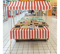 Carrello Venditore Carrelli Per La Vendita Di Cibo Da Supermercato Su Ruote, Bancarella Pieghevole Per Il Mercato Agricolo Con Tettoia Resistente Alle Intemperie E Tovaglia, Concessioni(150x60CM(59x23