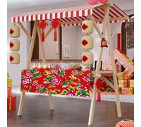 Carrello Venditore Carretto Ambulante Per Cibo Da Strada, Bancarelle Di Vendita Con Carrello A 4 Ruote E Tettoia, Per La Vendita Di Frutta/fiori, Espositore Pieghevole In Legno.(B,L 120CM(47 1/4in))