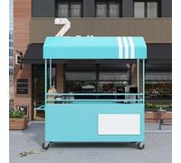 Carrello Venditore Mobile Portatile Con Tettoia Pieghevole, Carrello Da Ristoro A 4 Ruote Con Ruote A 360°, Banco Di Mercato In Ferro Creativo Per Eventi, Mercati Contadini, Cibo Da Strada E Fiere