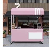 Carrello Venditore Mobile Portatile Con Tettoia Pieghevole, Carrello Da Ristoro A 4 Ruote Con Ruote A 360°, Banco Di Mercato In Ferro Creativo Per Eventi, Mercati Contadini, Cibo Da Strada E Fiere