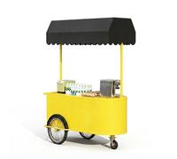 Carrello Venditore Portatile, Carrello Alimentare Mobile con Tettoia, Ruote Bloccabili, Bancarella Chiosco Alimentare for Bancarelle Mercato Notturno(140x60x200cm/55x23.6x78.7in)