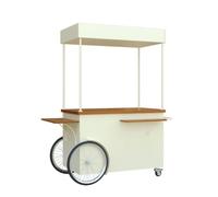 Carrello Venditore Portatile con Tettoia, Carrello Alimentare Mobile | Espositore su Ruote per Vendita su Strada, Mercati Agricoli ed Eventi sulla Spiaggia(I)