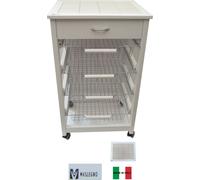 CARRELLO VESUVIO CON CASSETTO + 4 CESTELLI BIANCO MASLEGNO MADE IN ITALY 2026