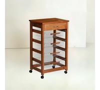 Carrello Vesuvio con cassetto senza base con piano in legno rovere