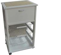 CARRELLO PORTAFRUTTA VESUVIO BIANCO CON CASSETTO PORTAPANE RIPIANO PIASTRELLE