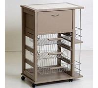 CARRELLO VESUVIO PORTA PANE + PORTA BOTTIGLIE MASLEGNO TORTORA FANGO MADE ITALY