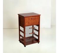 Carrello Vesuvio portapane ciliegio con piano in legno