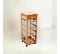 Carrello Vesuvio salvaspazio con piano in legno rovere