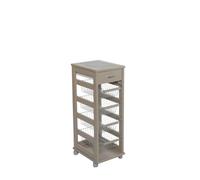 CARRELLO VESUVIO SALVASPAZIO CON RUOTE E PIANO IN MATTONELLE E CASSETTO (FANGO)