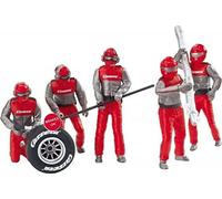 Set Of Figures, Mechanics, Carrera Crew Red Slot Car Accessori Autopiste CARRERA