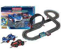Carrera 20062566UK GO!!! Sonic The Hedgehog Slot Car - Pista da corsa per bambini dai 6 anni e adulti, pista da corsa da 4,9 m con loop e sonic e ombra, 2 comandi manuali con pulsante turbo