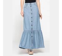 CARRERA GONNA LUNGA CON ARRICCIATURA IN DENIM LEGGERO 7oz