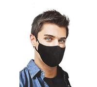 Carrera Jeans - Maschera nera per il viso, Made in Italy, Filtro a nanotubi di carbonio, Lavabile e Riutilizzabile, puro Cotone Pieghevole, contro Polvere e Polline