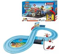 Carrera First PAW Patrol, On The Track - pista di gioco con Chase & Marshall, regolatore manuale adatto ai bambini, distanza di 2,4 metri e elementi interattivi, per piccole corse e avventure