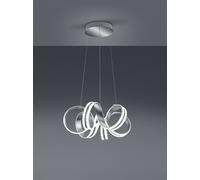 CARRERA SOSPENSIONE LED METALLO ALLUMINIO TIRANTI REGOLABILI CON VARIAZIONE INTENSITA' CON INTERRUTTORE A PARETE D. 55CM