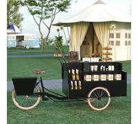 Carretti Alimentari Mobili, Dei Venditori Del Mercato, Chioschi All'aperto, Ideali For Mercati Di Strada, Degli Agricoltori, Fiere Dell'artigianato E(Black,Without a canopy)