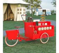 Carretti Dei Venditori Del Mercato, Chioschi All'aperto, Carretti Alimentari Mobili, Ideale For Mercati Di Strada, Mercati Contadini, Fiere Dell'artigianato(Red,Without a canopy)