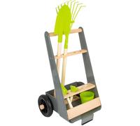 Carrello in metallo con attrezzi da giardino