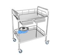 Carretto medico, carrello pratico dell'acciaio inossidabile con i cassetti per il laboratorio, l'ospedale e lo stoccaggio della clinica