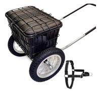 Carretto per cani con pettorina,cestello con coperchio rimorchio per carico | Carrello robusto con ruote da 12 e ganci in inox, ideale per passeggiate all'aperto e trasporto di attrezzatura