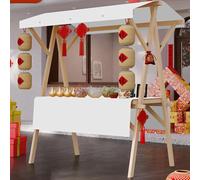 Carretto per Hot Dog e Gelati Bancarella di Cibo da Strada Leggera con tendalino Carrello Mobile Pieghevole Portatile Ideale per Frutta Fiori Hot Dog e Gelato,20,150cm(59in)