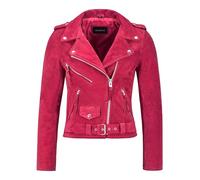 Carrie CH Hoxton Giacca da donna Brando Classic Biker Style Slim Fit Fashion Suede Leather Jacket MBF (IT, Numero, 52, Regular, Regular, Fuchsia Pink)