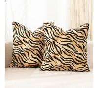 CARRIE HOME Set di 2 federe per cuscini in morbido velluto con stampa animalier, 45 x 45 cm, decorazione moderna per la casa, camera da letto, divano (senza cuscino)