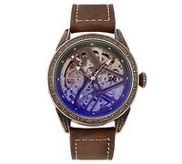 Carrie Hughes CH224B - Orologio da uomo con scheletro meccanico automatico in acciaio inox e pelle CH224B