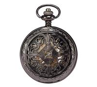 Carrie Hughes CHPW5 Orologio da taschino meccanico da uomo, stile barocco, con nodo fortunato, stile steampunk, con catena in scatola, idea regalo