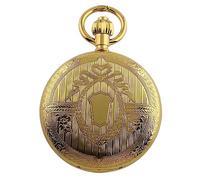 Carrie Hughes Orologio da taschino meccanico da uomo, con cassa in ottone, con numeri romani, scheletro, con catena, CHPW8, CHPW8, retrò, moda, casual, business, steampunk