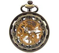 Carrie Hughes Orologio da taschino meccanico vintage steampunk scheletro con catena per uomo donna regali CH397