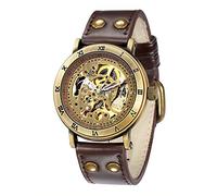 Carrie Hughes Orologio da uomo Steampunk bronzo automatico in pelle CH168B, CH168B, lusso, moda, casual, affari, steampunk