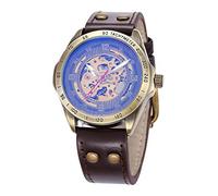 Carrie Hughes Orologio da uomo Steampunk bronzo automatico in pelle CH368, CH856, lusso, moda, casual, affari, steampunk