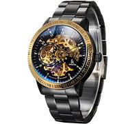 Carrie Hughes Steampunk Orologio automatico da uomo con scheletro in vetro e quadrante meccanico in acciaio inox 98226G2.