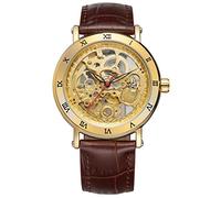 CarrieHughes CH16 - Orologio da uomo in pelle con scheletro Steampunk Pro, Ch16a, Orologio automatico