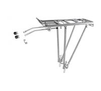 Carrier, Alloy, Adjustable, For 24/26/28, Square Type Alloy, With Reflector Bracket And Springflap, With Universal Fitting Set, Silver