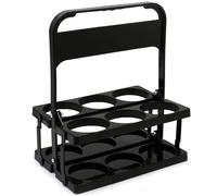 Carrier di bevande con manico, vettori di tazza per bevande, supporto per bicchiere di plastica pieghevole, portatore di supporto riutilizzabile con manico, (nero), bottiglia di birra da 6 pacchetti