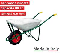 Carriola con vasca zincata pesante da montare