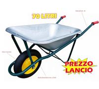CARRIOLA DA EDILIZIA 70LT VASCA IN LAMIERA ZINCATA