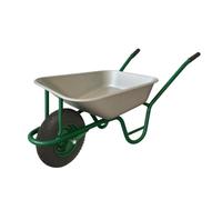 Carriola da Giardino 75L - Telaio in Acciaio Zincato, Ruota Pneumatica 4.00-8 con Camera d’Aria, Portata 100kg - Ideale per Cantiere, Prato, Cemento