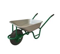 Carriola da Giardino 75L - Telaio in Acciaio Zincato, Ruota Pneumatica 4.00-8 con Camera d’Aria, Portata 100kg - Ideale per Cantiere, Prato, Cemento