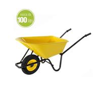 Carriola edilizia Vasca in PVC struttura in acciaio ruota pneumatica 150kg 100lt