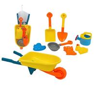Carriola Giocattolo Con Set Da Mare Cariola Mare Bambini Con Paletta Vanga Setaccio Innaffiatoio e 3 Formine Carriola Mare Giardino Per Bambini Piccoli Carriola Spiaggia Plastica Gioco Estivo Estate