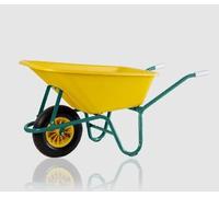Carriola IBA Gardenia 1GAR01.PG Con Vasca in Polipropilene Gialla lt 100 e Ruota